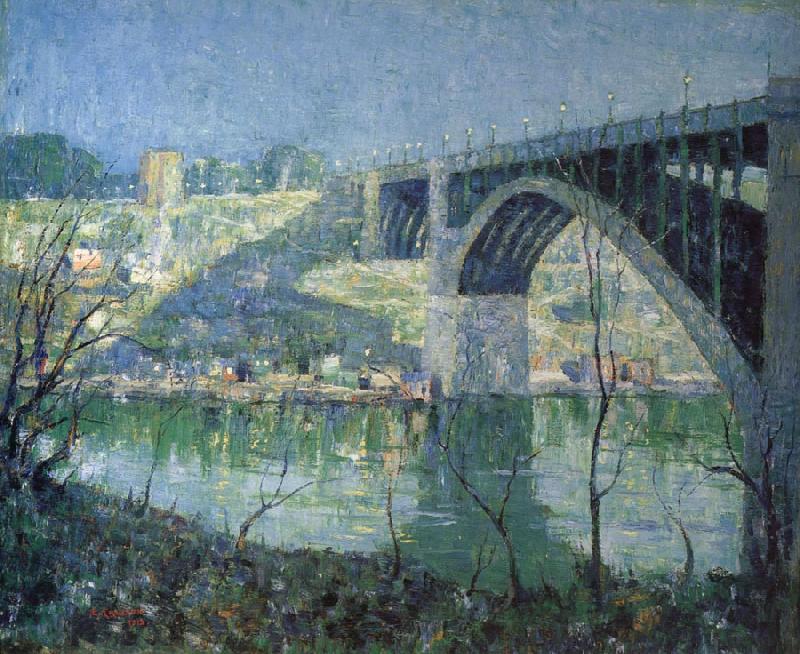 Ernest Lawson Spring Night,Harlem River oil painting picture